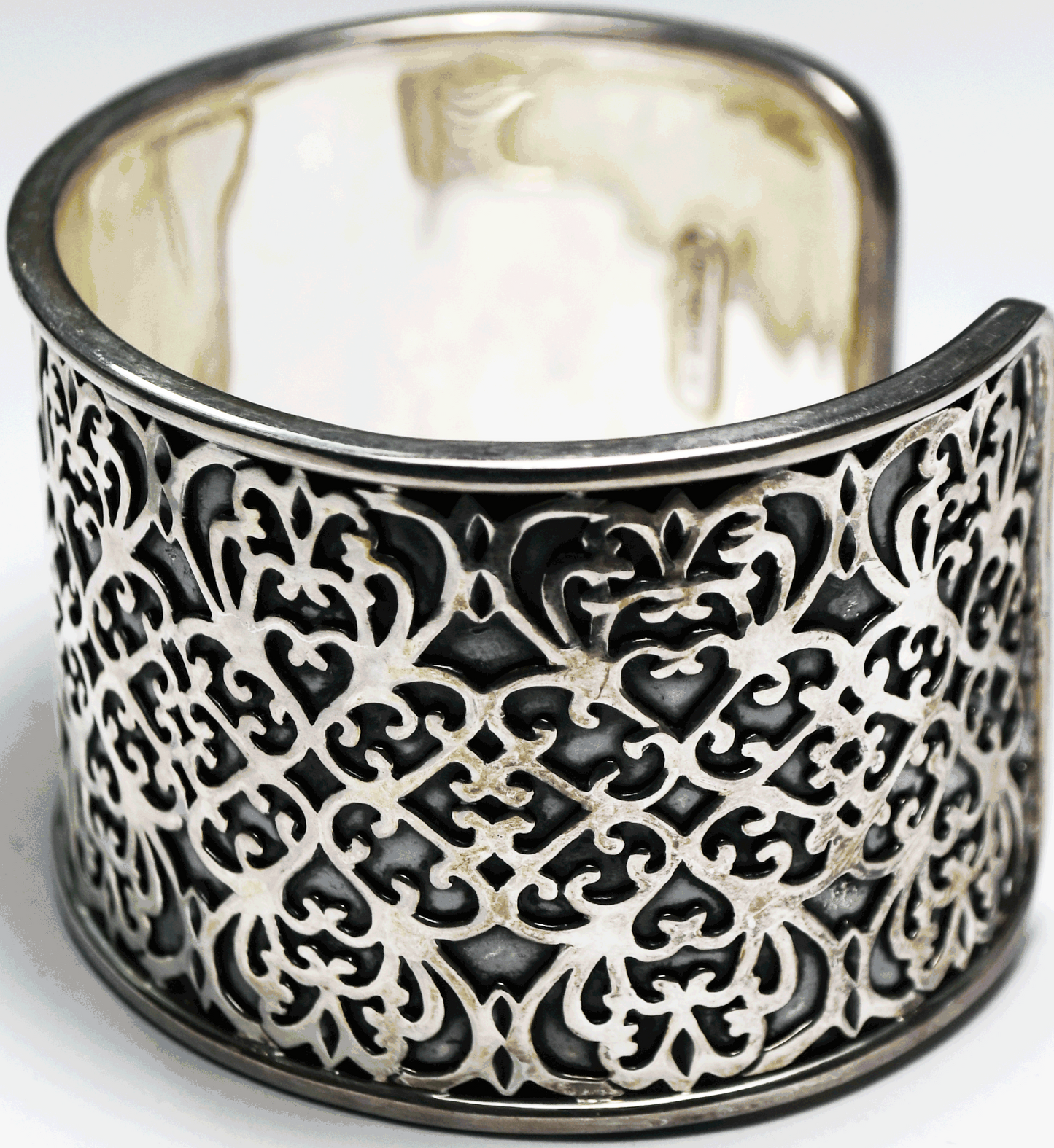 Sterling Silpada Wide Intricate Cuff Bracelet B1697 Filigree 41mm 7" Wrist