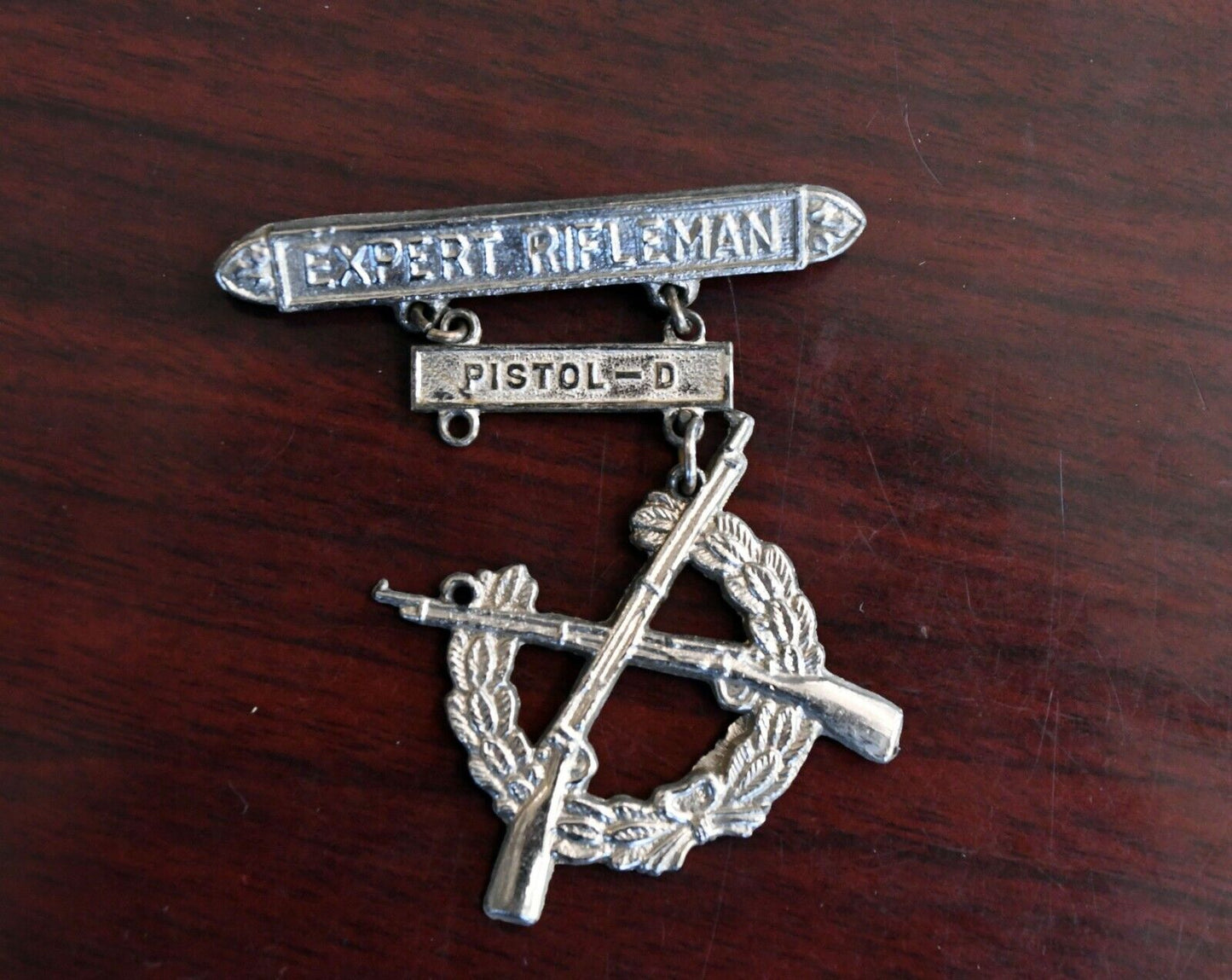 WWII USMC Sterling Expert Rifleman Pistol-D Award Marines Shooting Badge Meyer