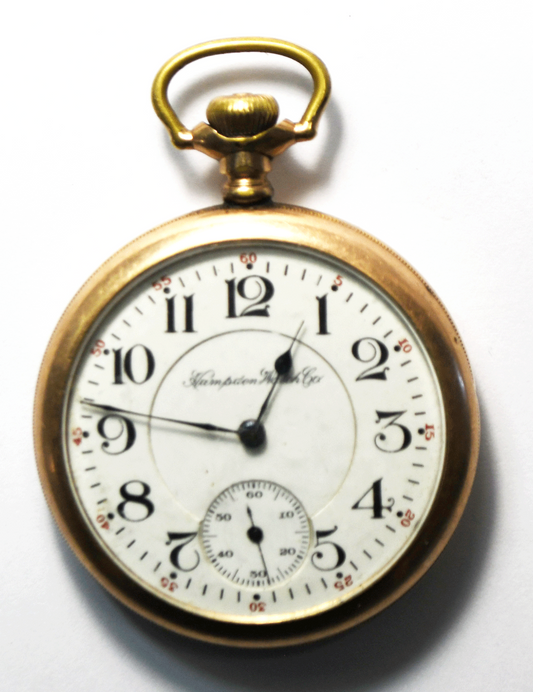 1913 Hampden Size 16 WM Kinley OF Pocket Watch 20yr GF Not Running
