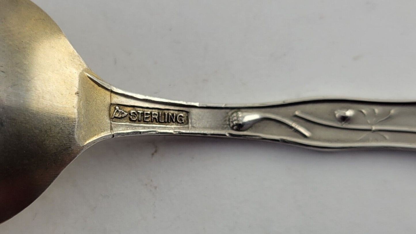 Spokane Falls Washington Silver 5 1/2" Souvenir Spoon .64oz. w/Goldwash Bowl