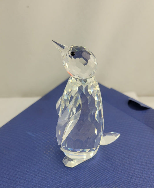 Swarovski Crystal Large Penguin Figurine 7643 NR 85 Austria No Box 3  1/4"