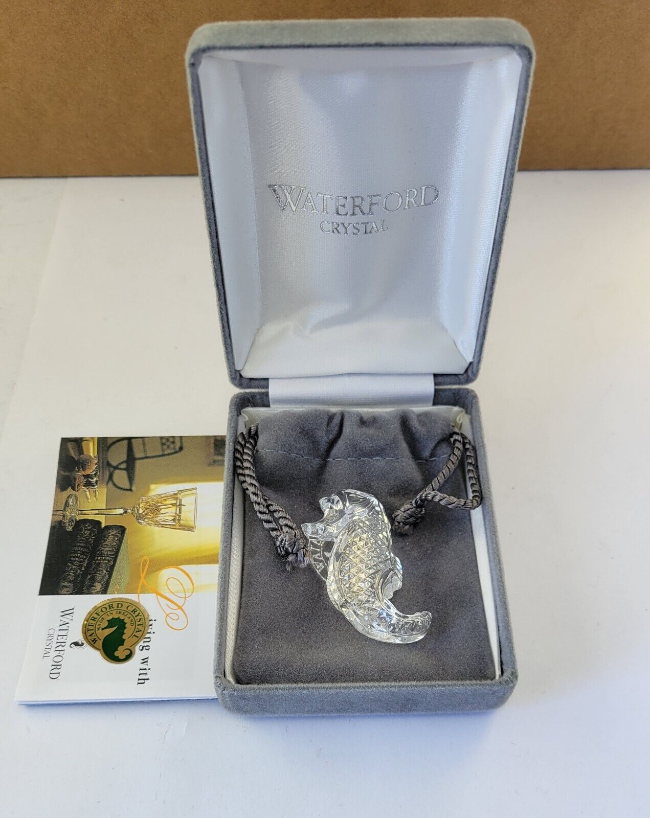 Waterford Crystal Seahorse Brooch Pin Ocean Sea Horse Jewelry Boxed