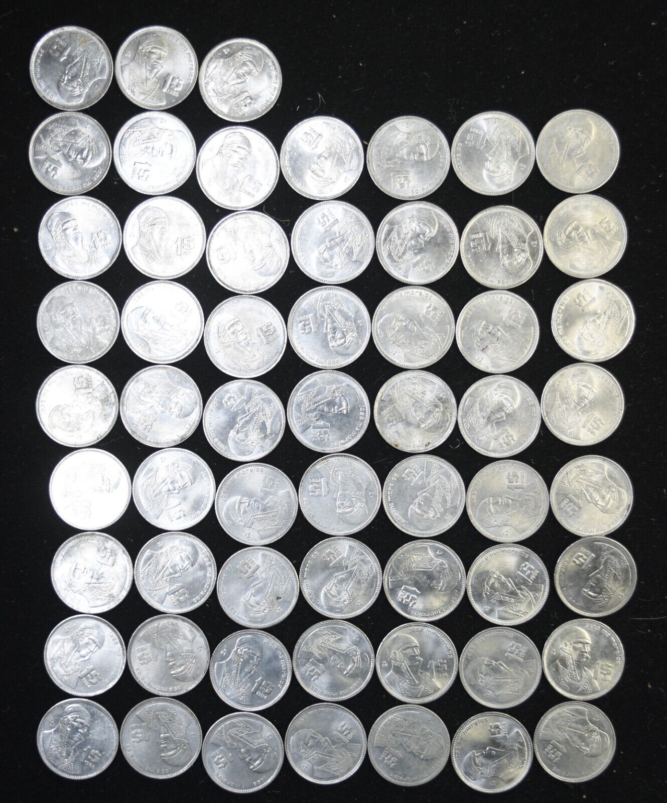 59pc Mexico Estados Unidos Mexicanos One Peso KM# 496 1984-86