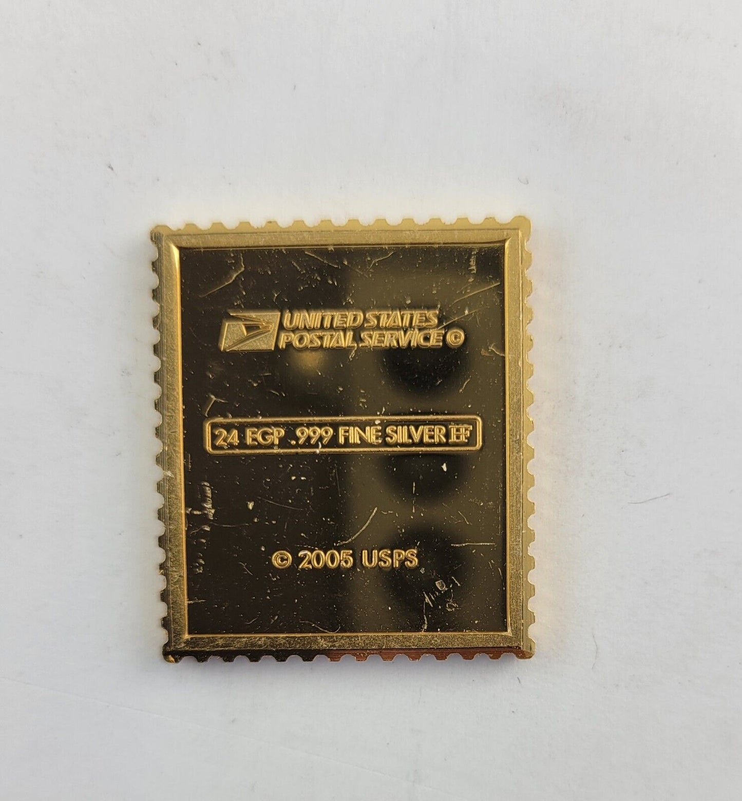 USPS United We Stand .999 Fine Silver Gold Plated Stamp James K. Polk   .35oz.