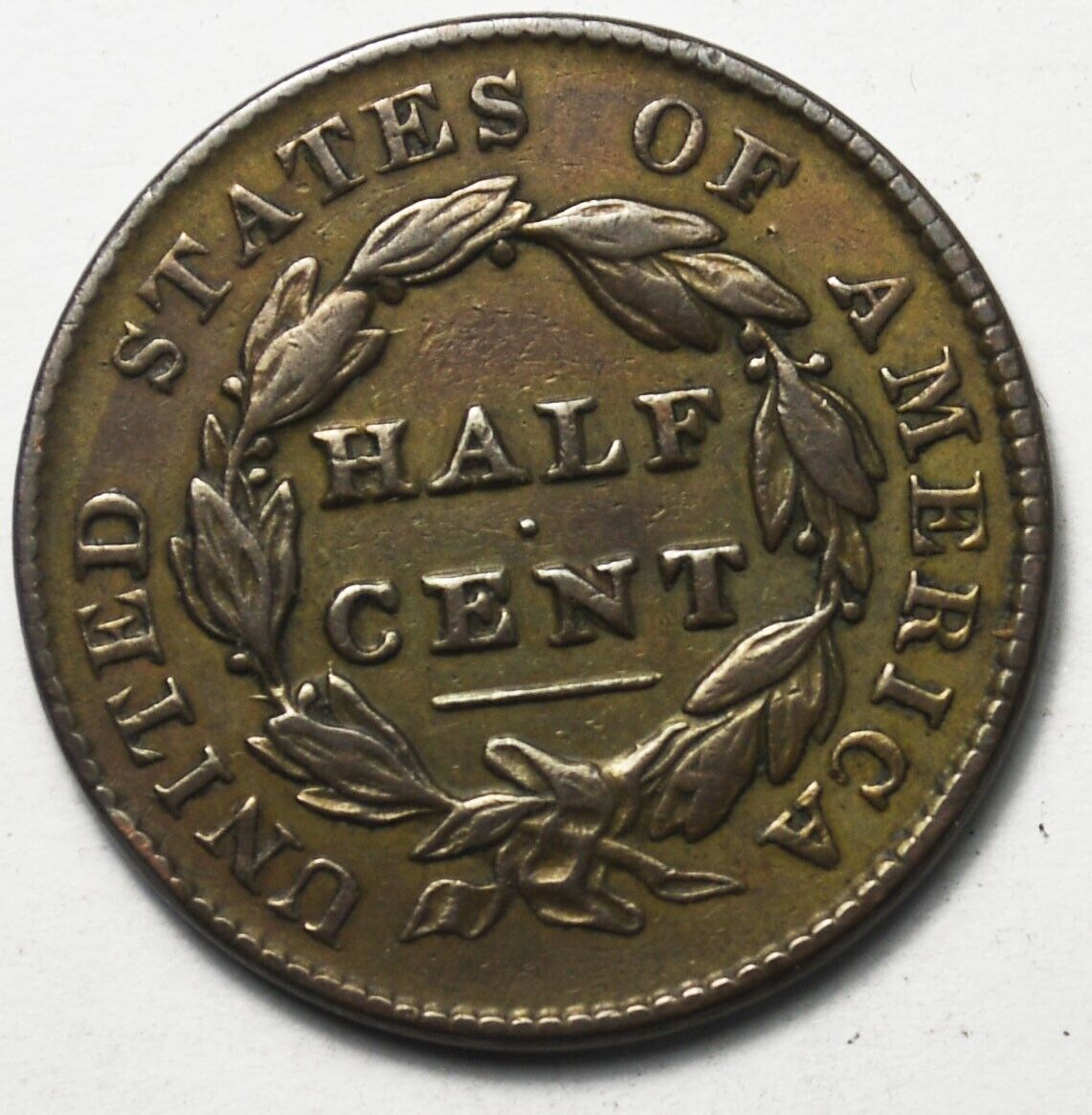1828 1/2c Classic Head Half Cent Coin Philadelphia 13 Stars