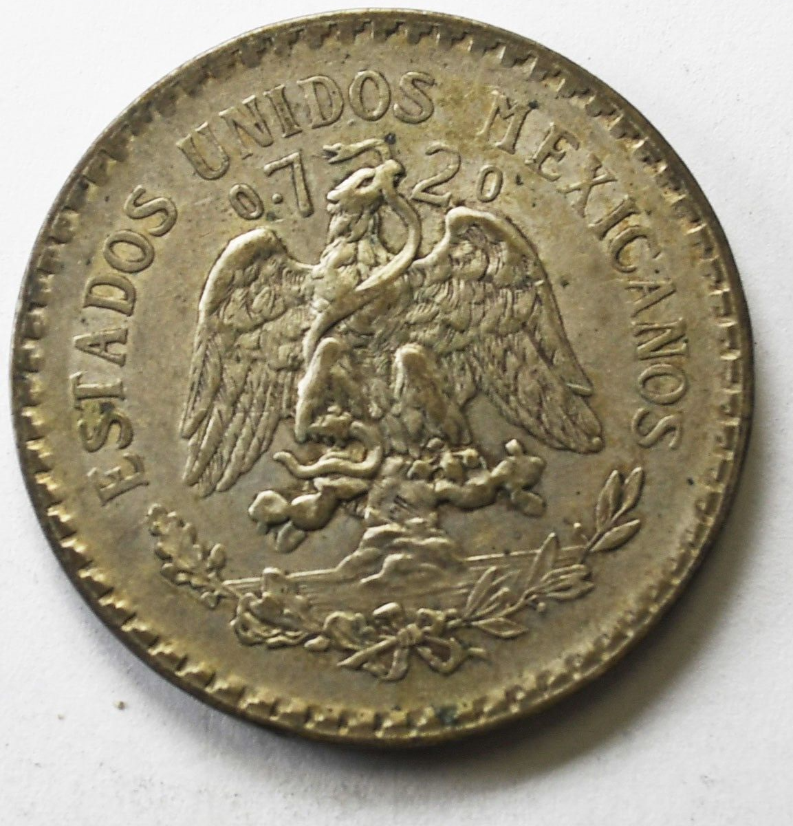 1924 Mexico Silver One Peso Coin KM#455