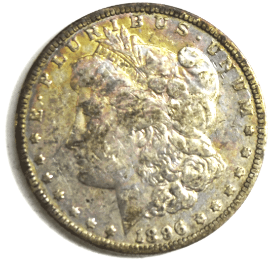 1896 O $1 Morgan Silver One Dollar VAM 4 Micro Small O Rainbow Toned