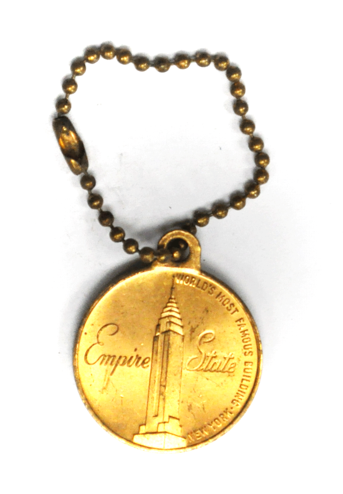 Vintage Empire State World's Most Famous Building Keychain 33mm