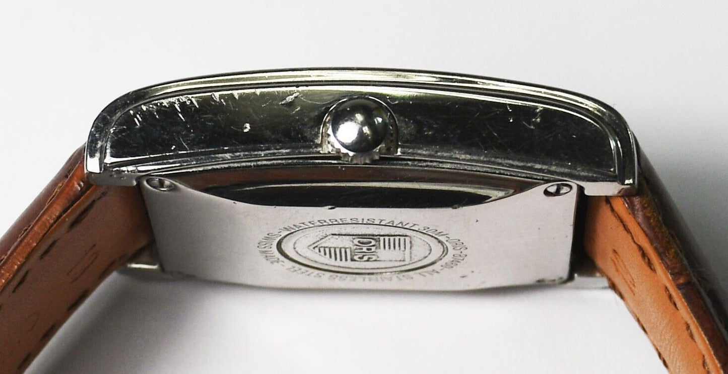 Oris Pointer Rectangular 26mm Stainless Swiss Automatic Date Wristwatch