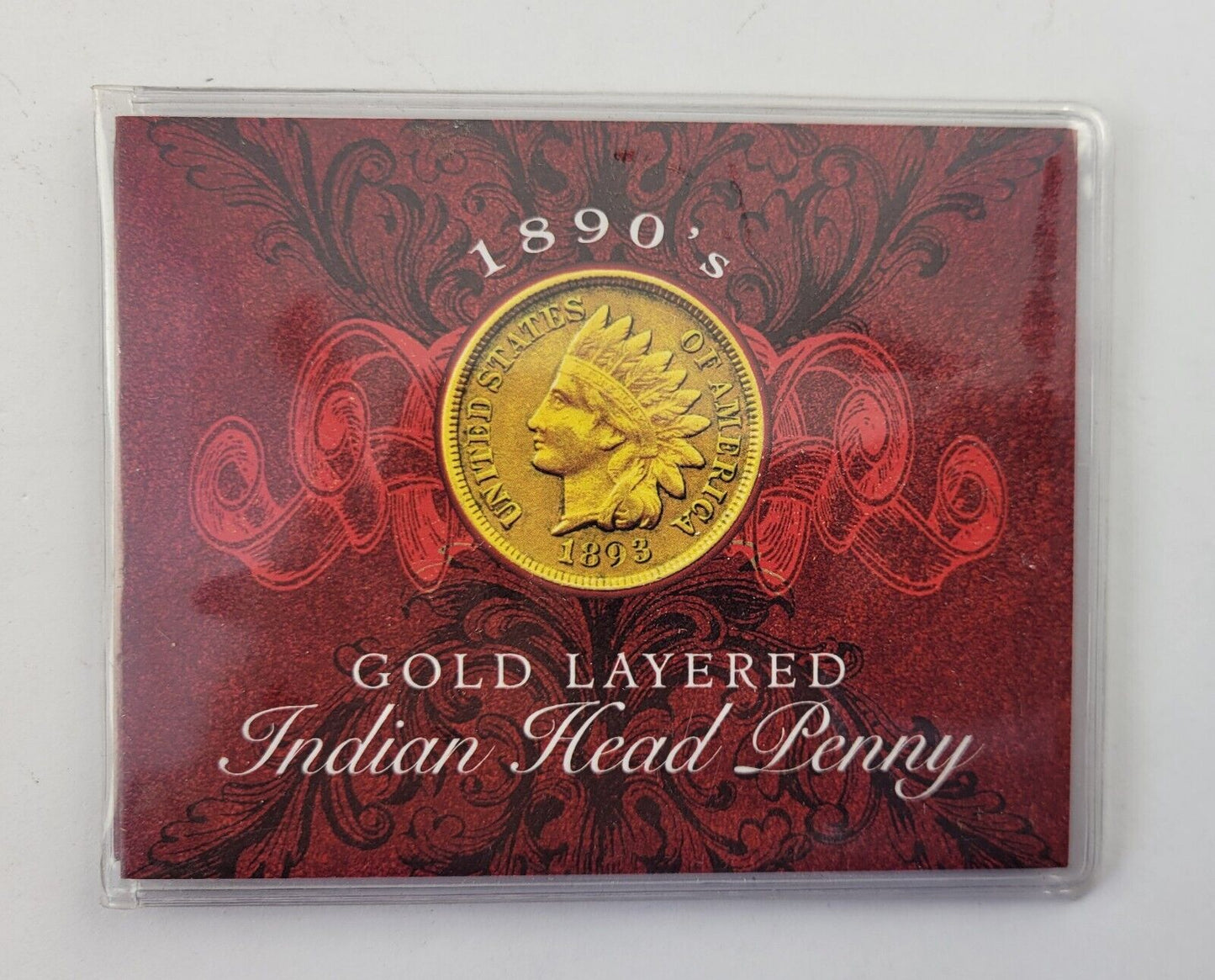 1896 Indian Head Penny Gold Layered From The 1890s Carded with COA