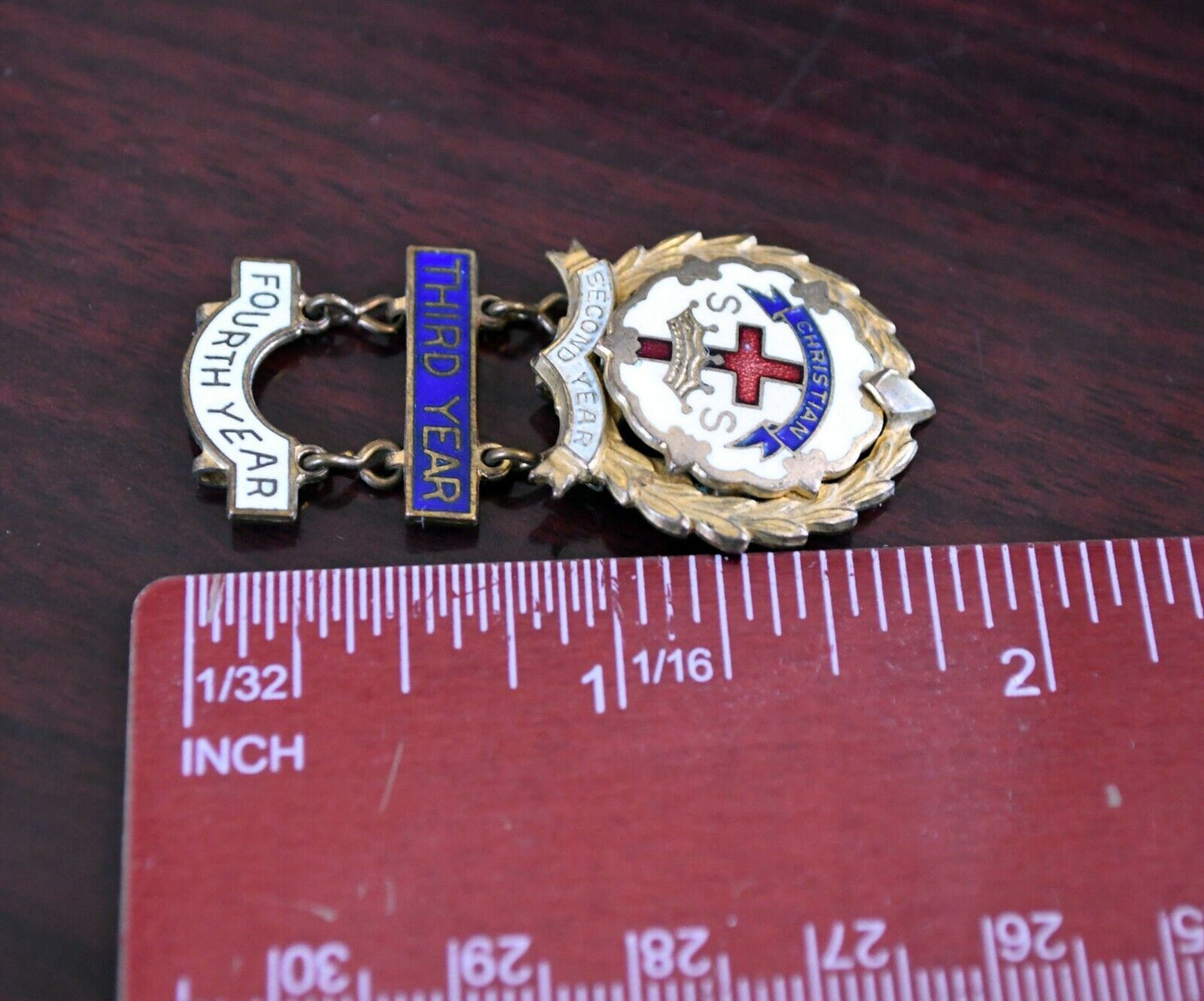 Congregational Sunday School Pins Christian Baptist 2nd 3rd 4th Year GF Robbins