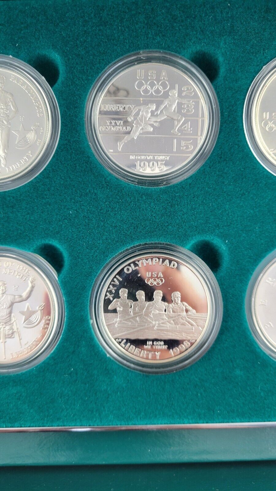 1996 US Olympic Atlanta Centennial Olympic Games 8pc Proof Set w/ Box & COA