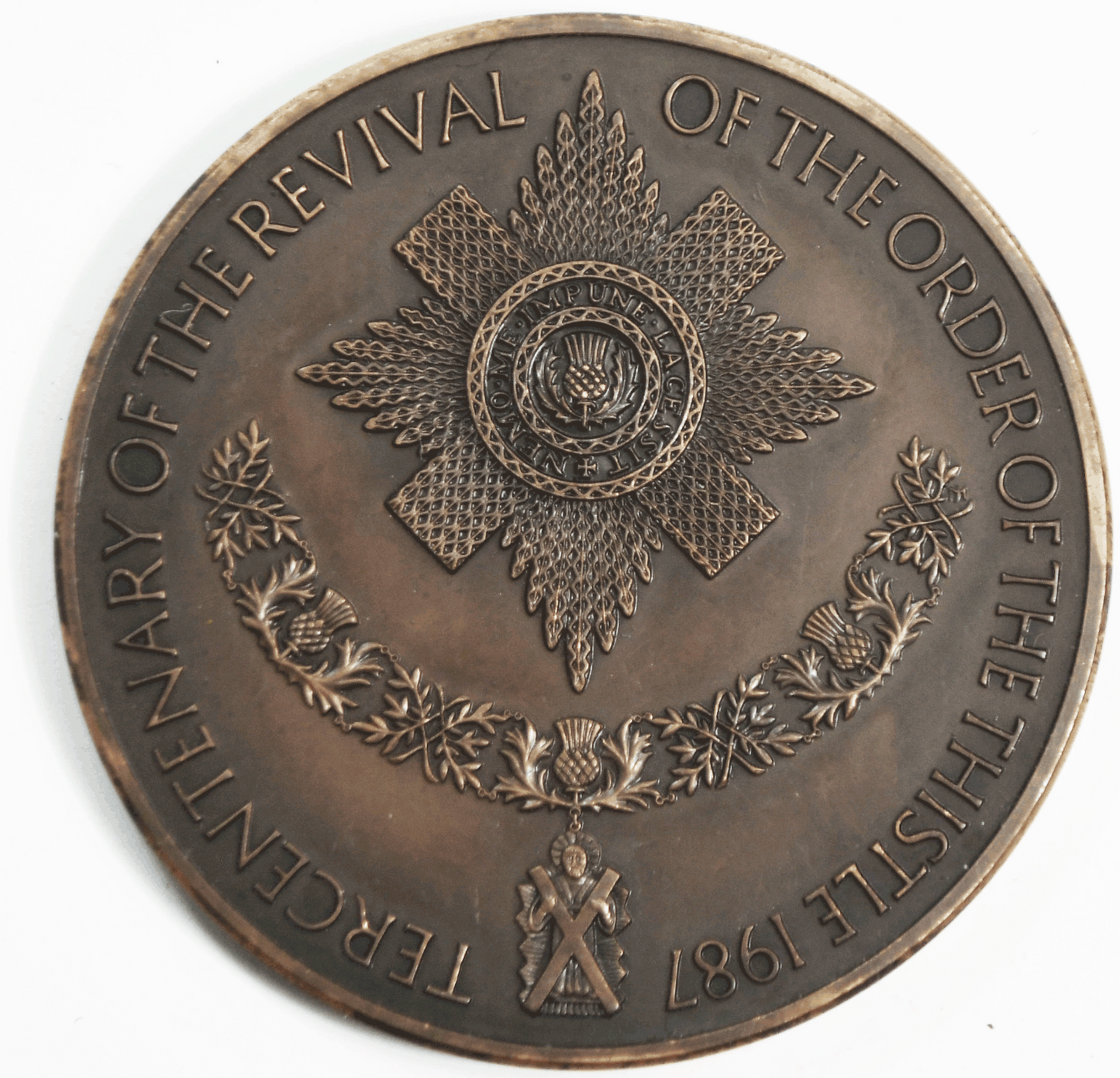 1987 Royal Mint Tercentenary of the Revival Order of the Thistle 63mm Royal Mint
