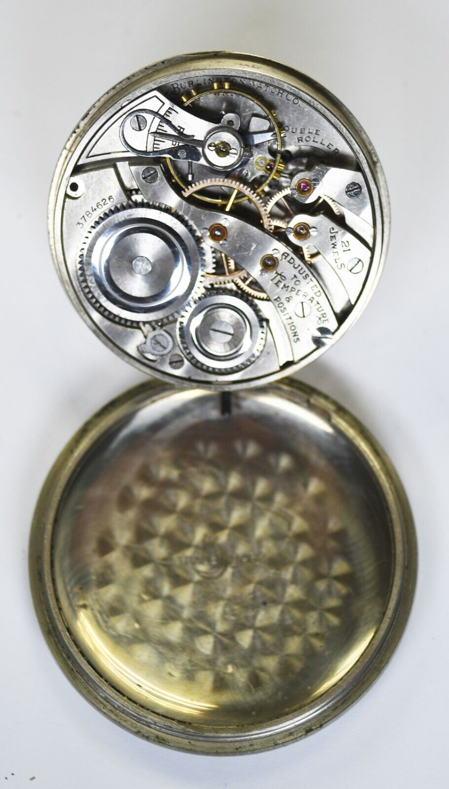 1920 Burlington Size 16 Open Face Case Pocket Watch Grade 108