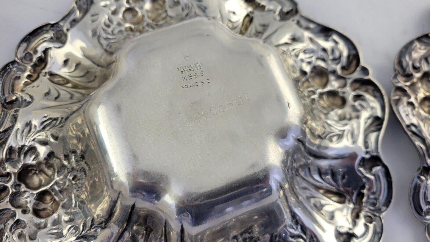 Set of 2 Francis I by Reed & Barton 8" Sterling Bon Bon Fruit Bowls 19.9oz