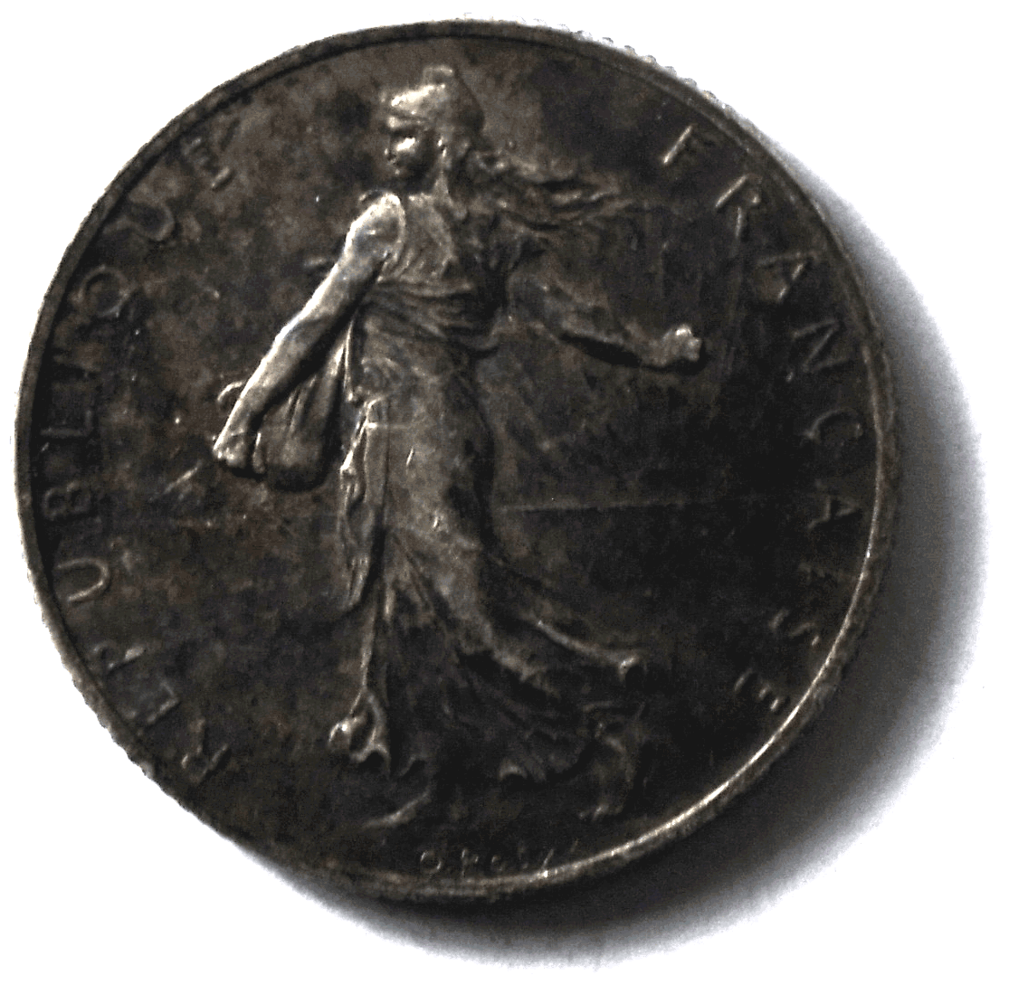 1918 France Silver Two 2 Francs Coin KM# 845.1