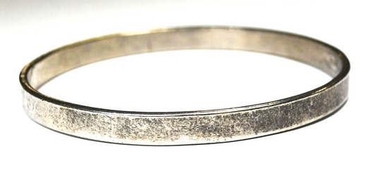 Sterling Silver Mexico Round Medium Plain Bangle 6mm Bracelet