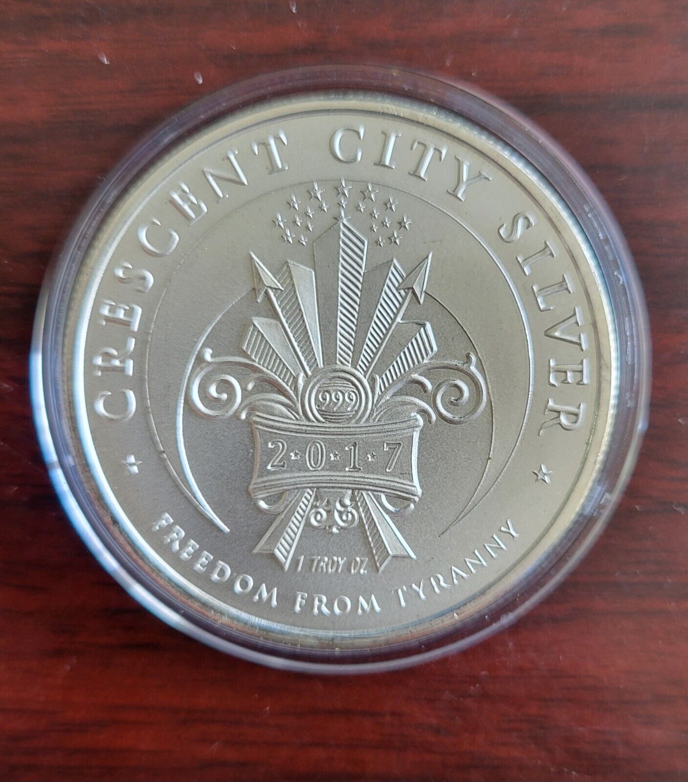 2017 Wake Up!  1oz .999 Fine Silver Round Sheeple Crescent City Silver