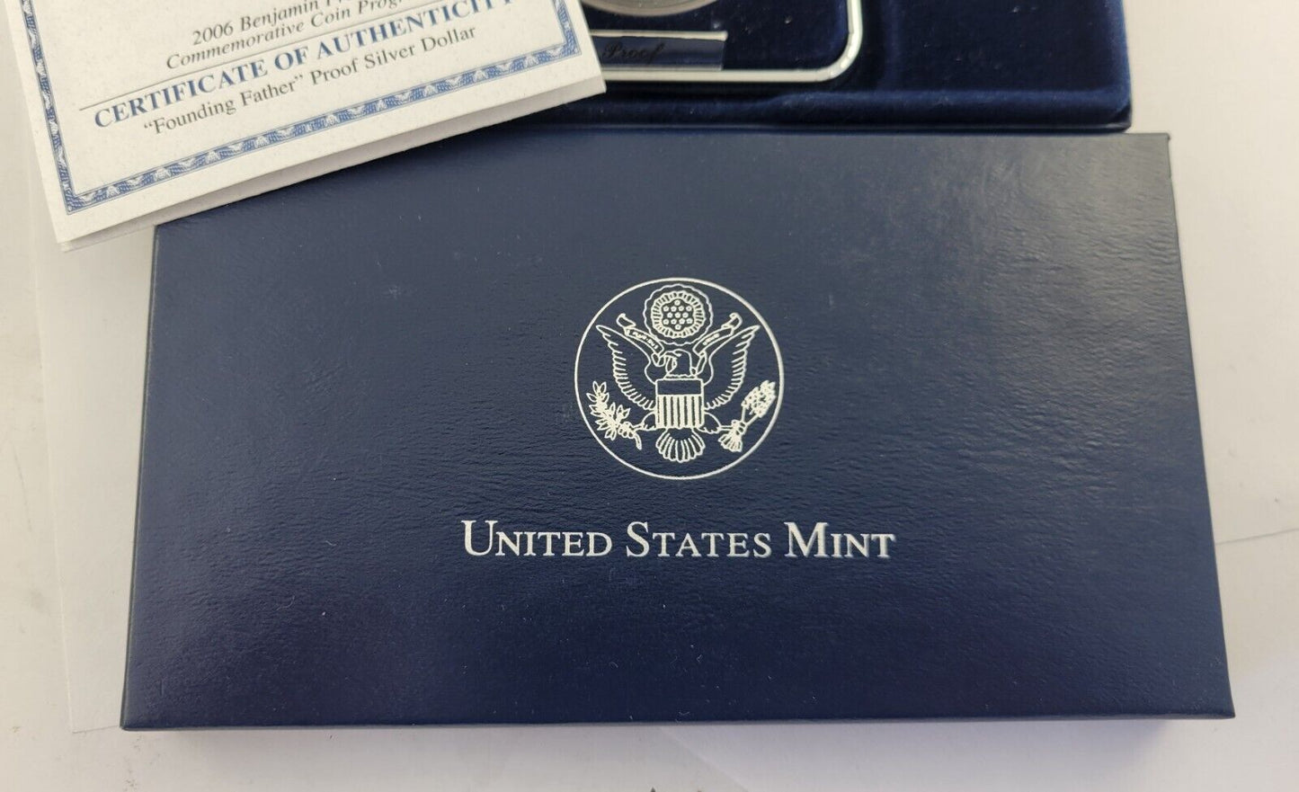 2006-P Benjamin Franklin Commemorative Proof Silver Dollar Coin Boxed w/COA