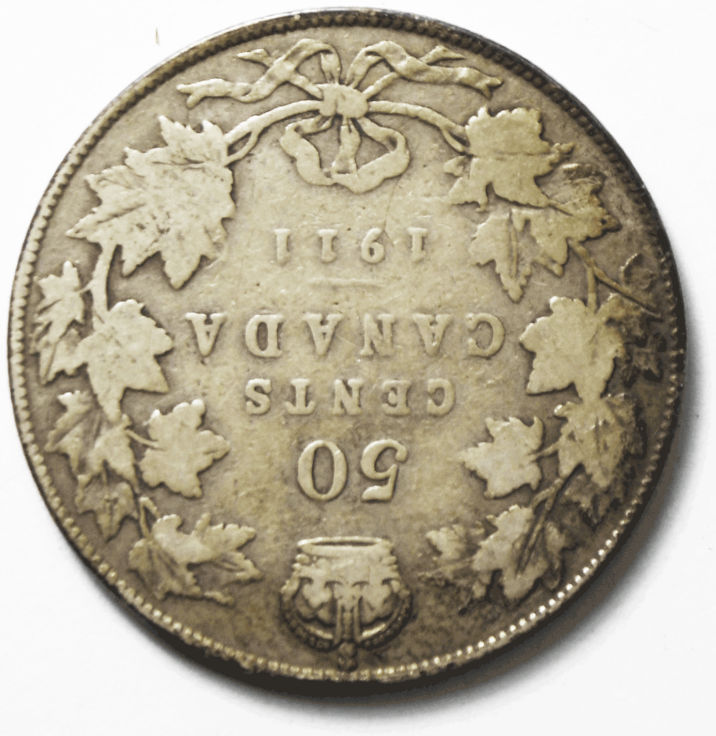 1911 50c Fifty Cents Silver Coin Canada Half Dollar KM# 19 Low Mintage