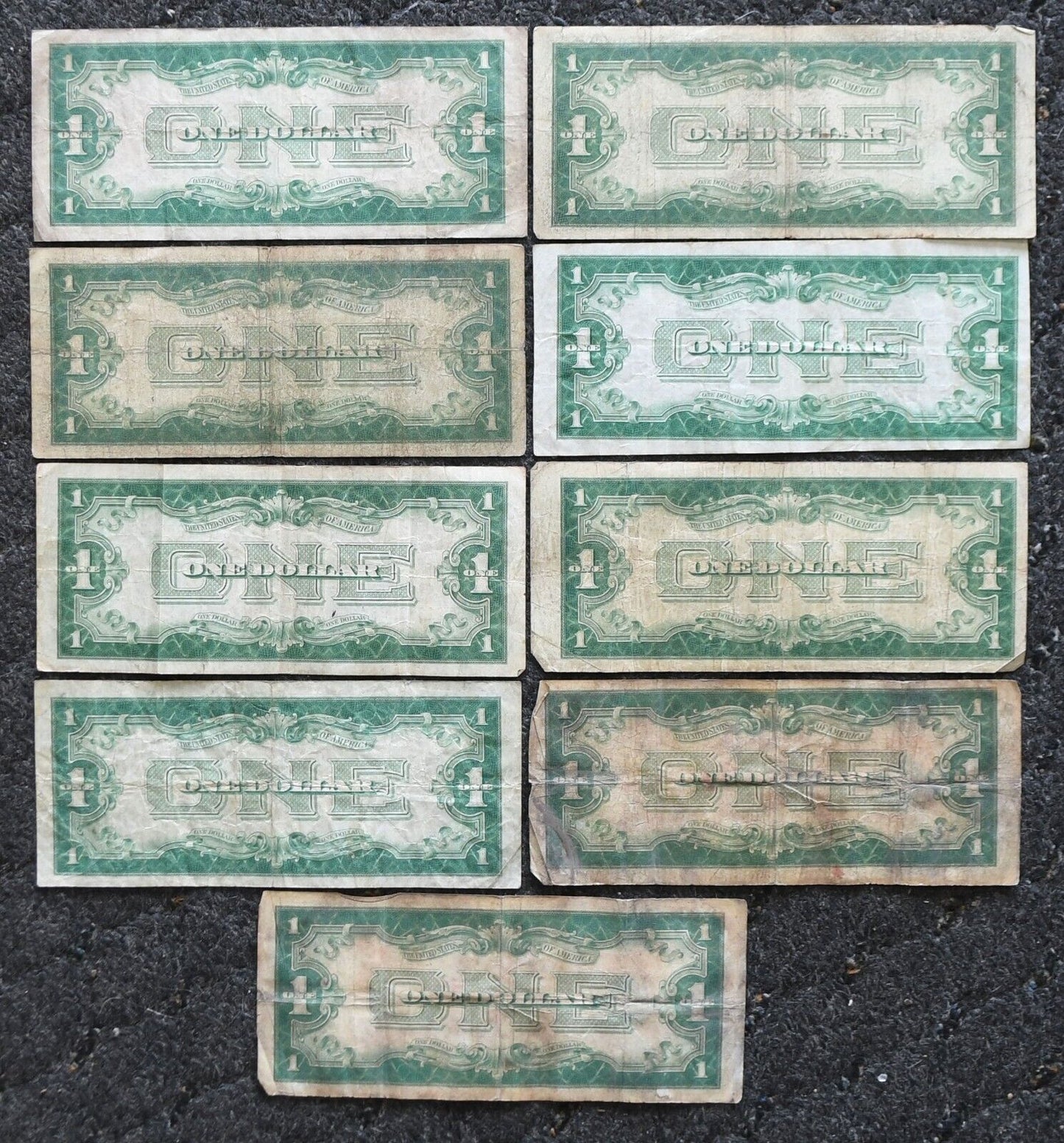9-  1928 A $1 One Dollar Silver Certificate Blue Seal Notes Funny Backs 1928A