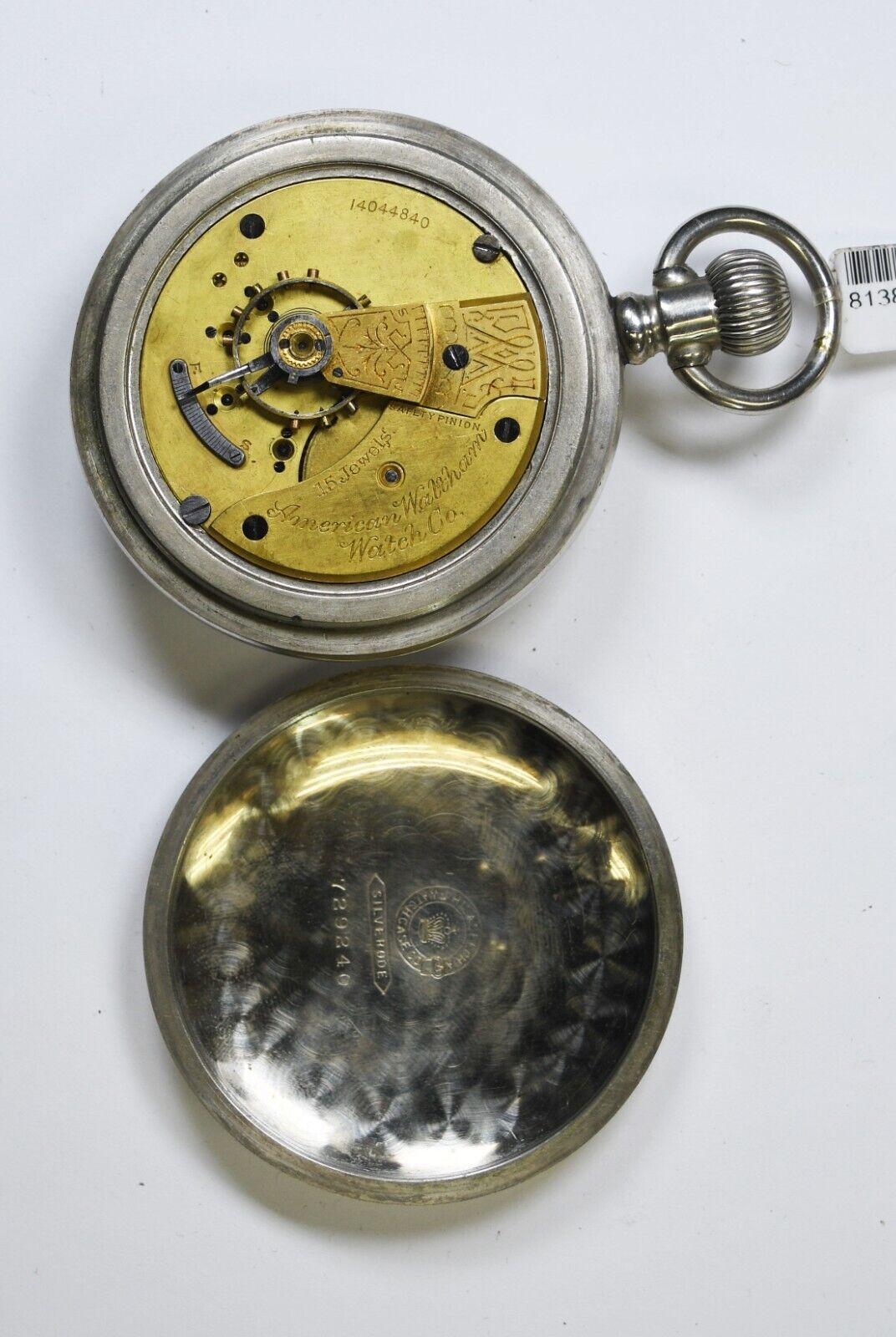 1904 Waltham Size 18 Grade 81 Pocket Watch 15J Open Face