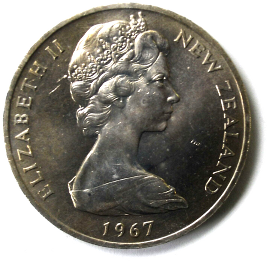 1967 New Zealand One Dollar KM# 38.1