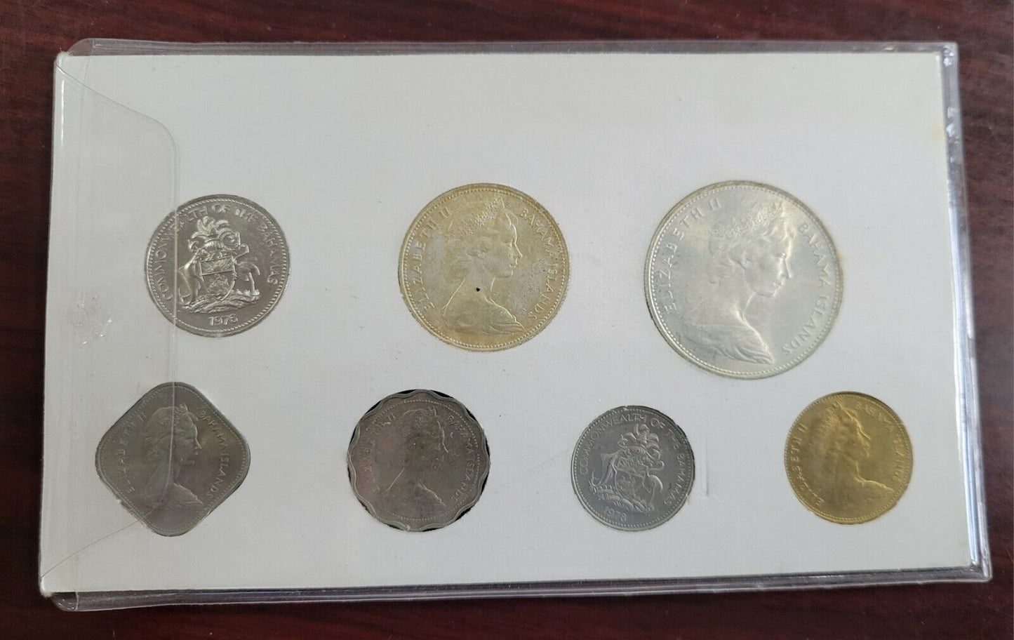 Bahamas 7 Coin Mint Set in Original Packaging Type Set 1966, 1969, 1976, 1978