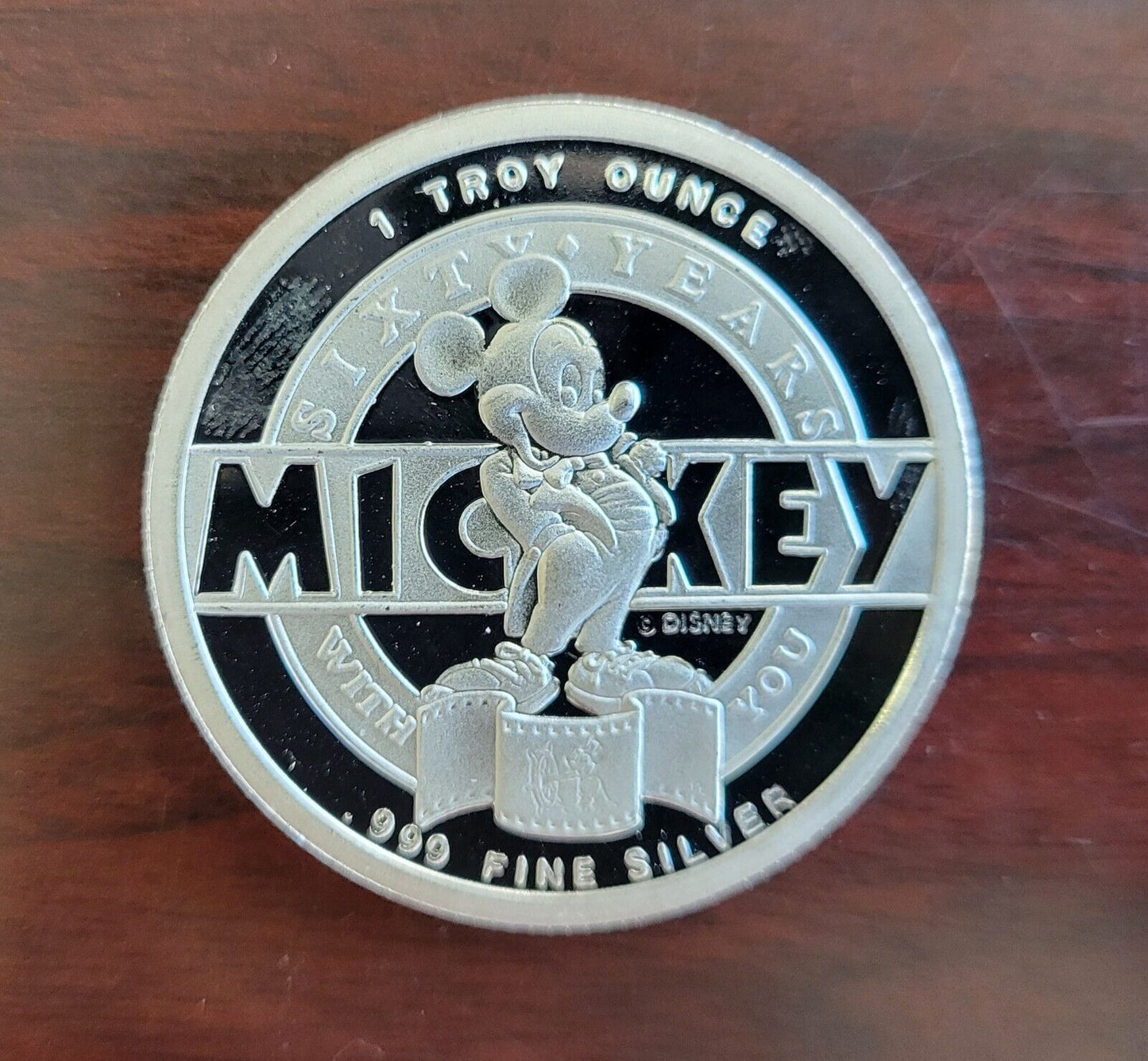 Disney Mickey Mouse Steamboat Willie 1oz. Collectible .999 Fine Silver Round