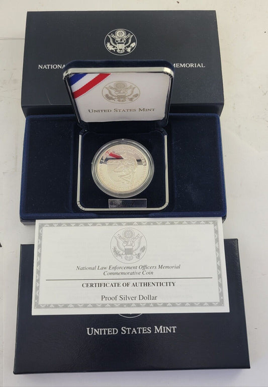 1997 P US Mint National Law Enforcement Officers Memorial Silver Dollar Coin