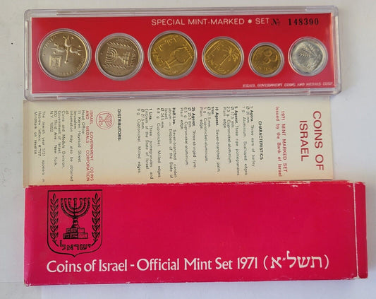1971 Coins of Israel Official Mint Set with Boxed w/COA