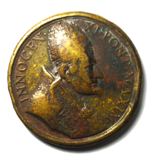 Pope Innocent XI Battle of Parkany 39mm Bronze Medal Rare