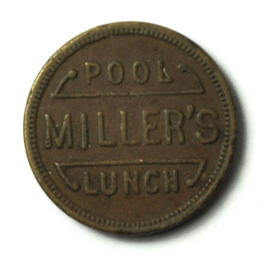 Miller's Pool Lunch KC Missouri V 5c Trade Token 22mm