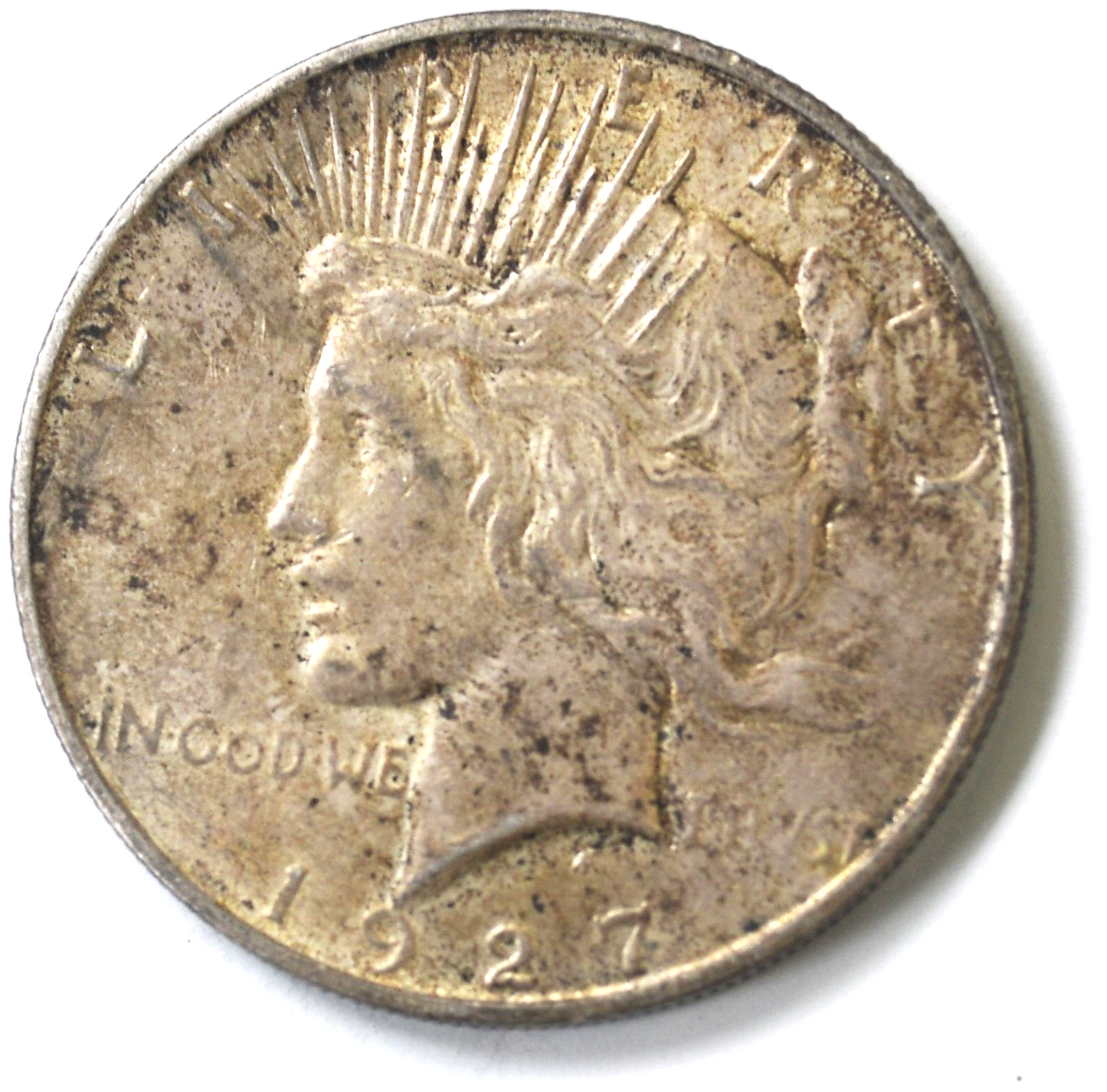 1927 D $1 Peace Silver One Dollar US Denver AU