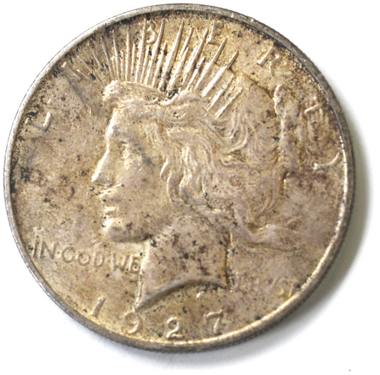 1927 D $1 Peace Silver One Dollar US Denver AU