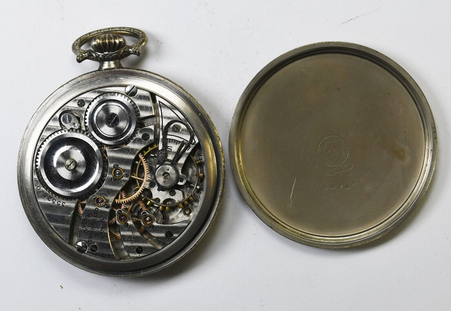 1919 Illinois Size 12 OF Victory Deco Case 17j Pocket Watch 404