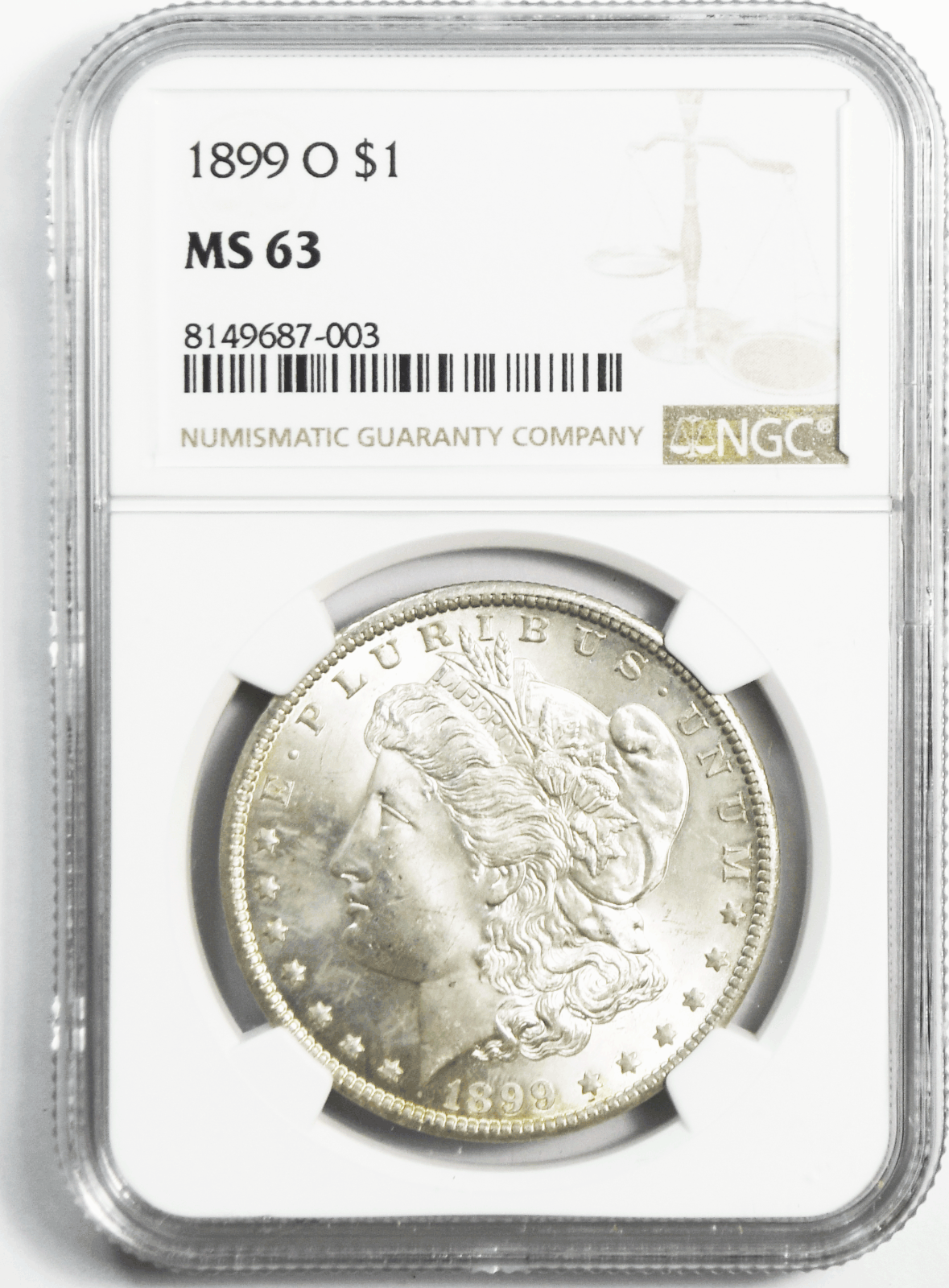 1899 O $1 Morgan Silver Dollar MS63 NGC Uncirculated New Orleans