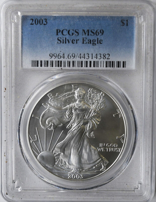 2003 $1 Silver American Eagle PCGS MS69 One Ounce Fine