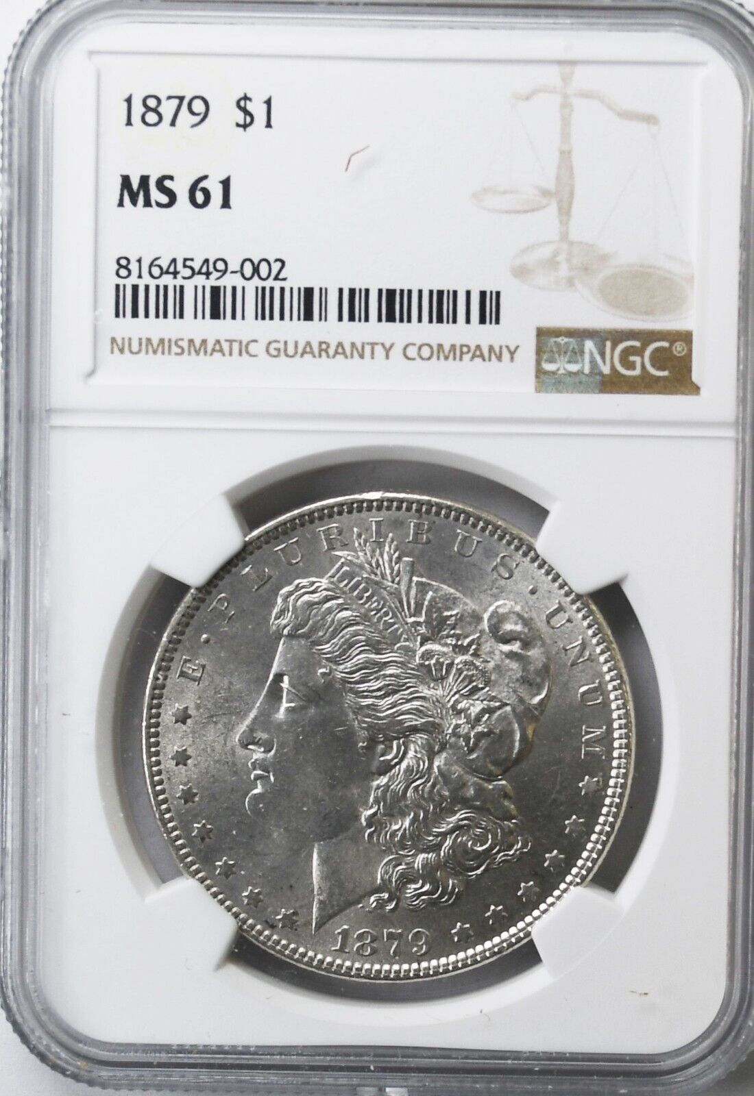 1879 $1 Morgan Silver Dollar MS61 NGC Philadelphia Uncirculated