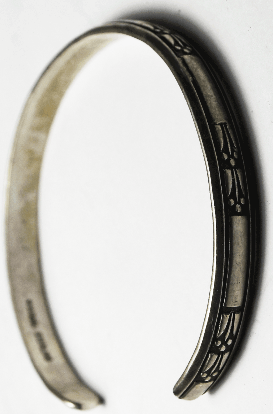 Sterling Silver Ed Levin 5mm Flower Cuff Bracelet 6.5" Wrist