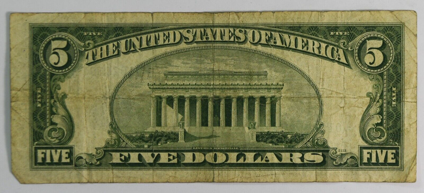 1953 $5 Five Dollars Silver Certificate Blue Seal Star Note *01028597A