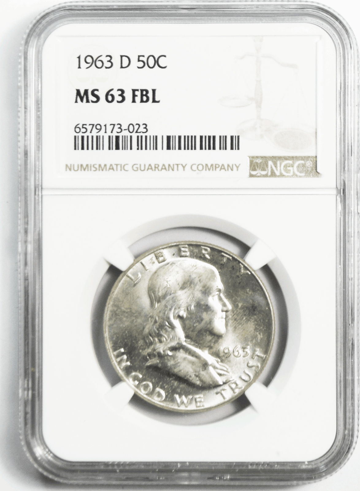 1963 D 50c Franklin Silver Half Dollar Fifty Cents NGC MS63 FBL  Denver