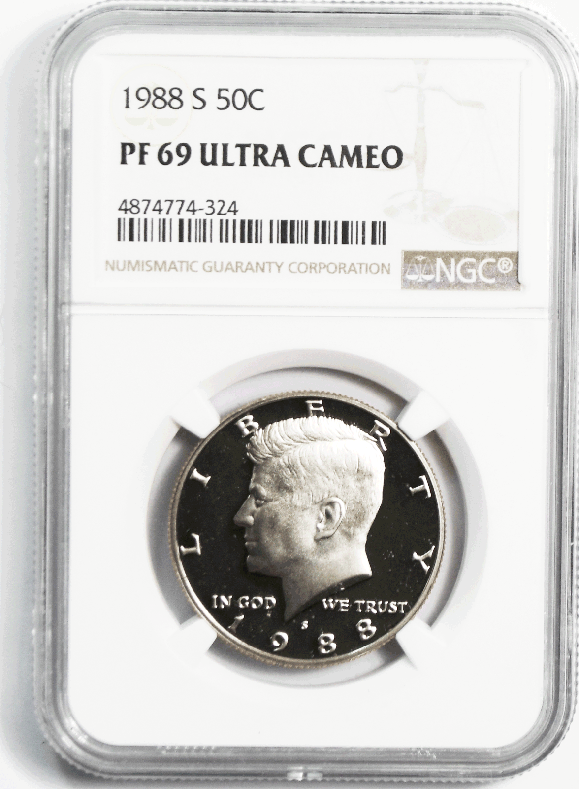 1988 S 50c Kennedy Half Dollar NGC PF69 Ultra Cameo Proof San Francisco