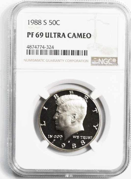 1988 S 50c Kennedy Half Dollar NGC PF69 Ultra Cameo Proof San Francisco