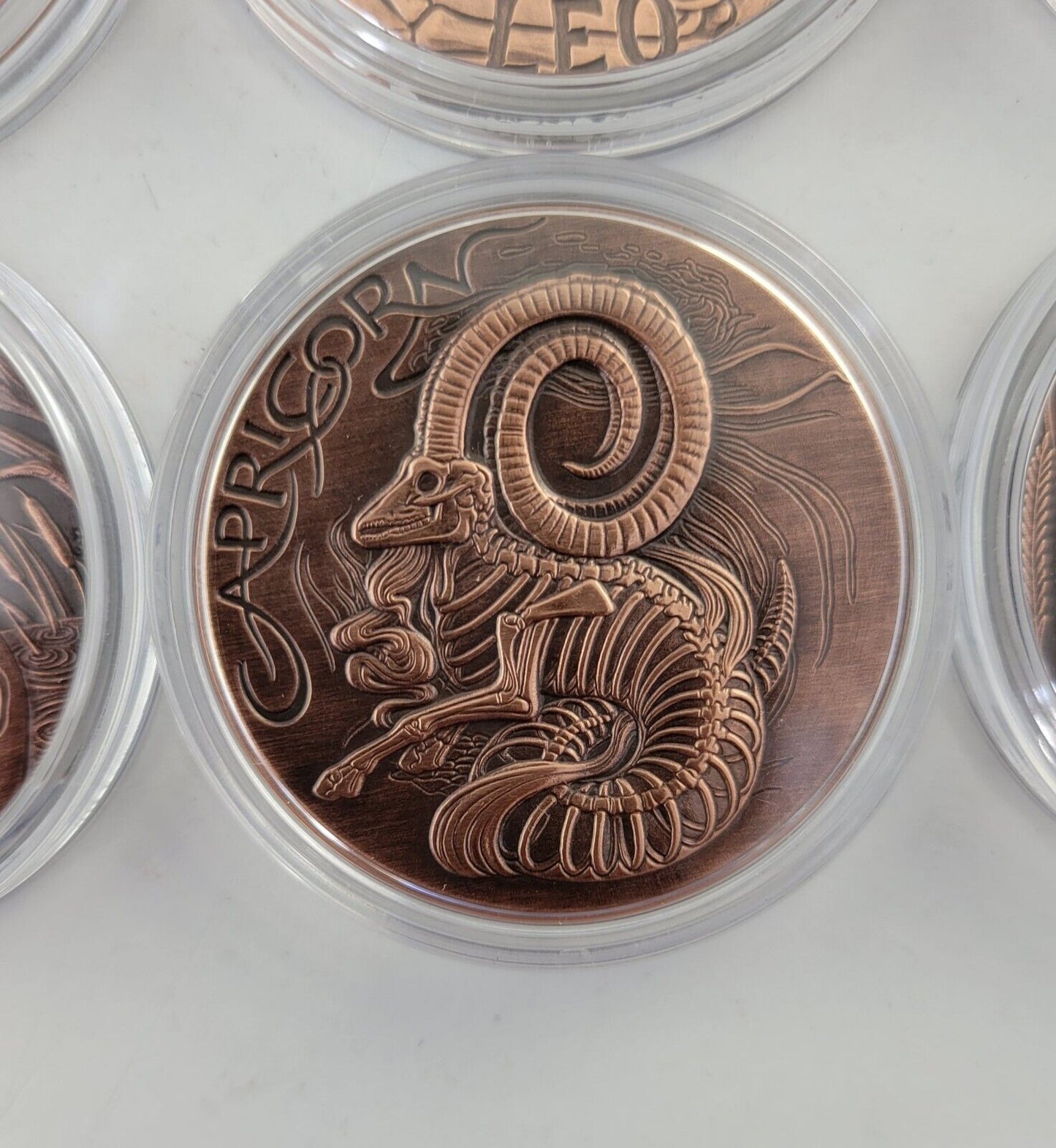 2015 Complete Zodiac .999 Fine Copper Rounds 12pc Skullcoins wCOA Cards Morbid