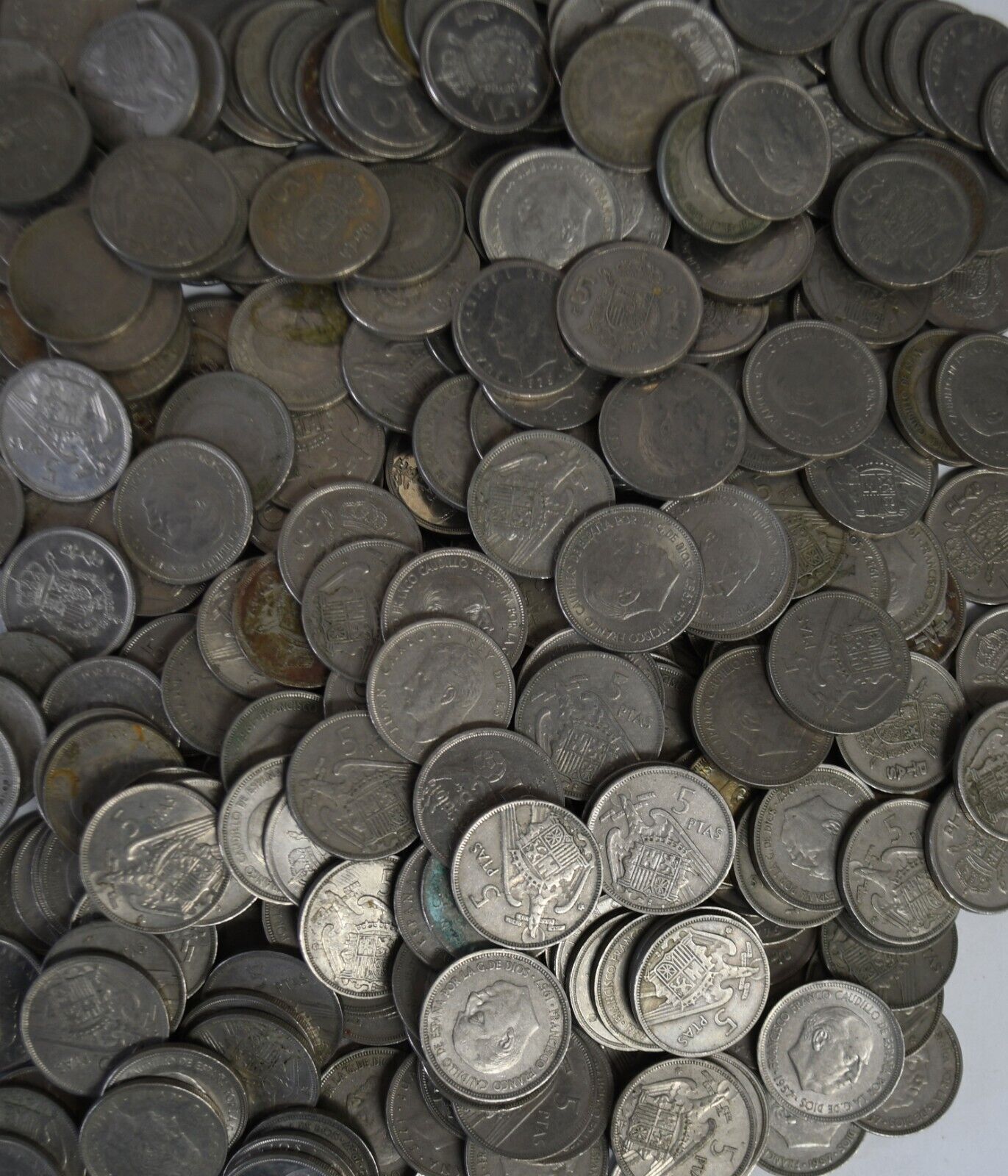 294pc Spain 5 Five Pesetas Coins Lot 1950's 1980's