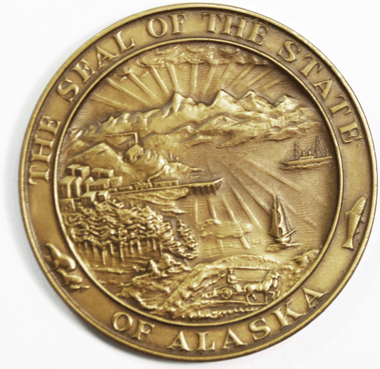 Alaska State Seal 49th 1959 MACO 63mm Bronze Medallic Art