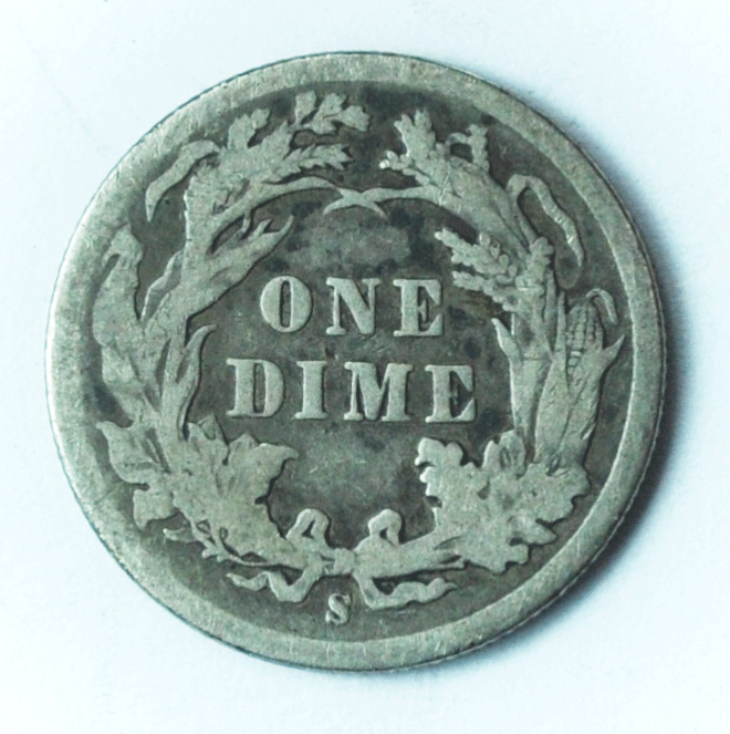 1887 S 10c Seated Silver Dime Ten Cents San Francisco