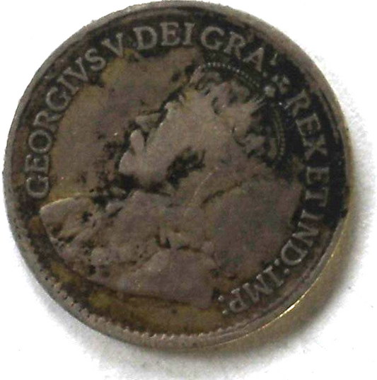 1920 Canada 5c Five Cents Silver Coin Half Dime KM# 22a