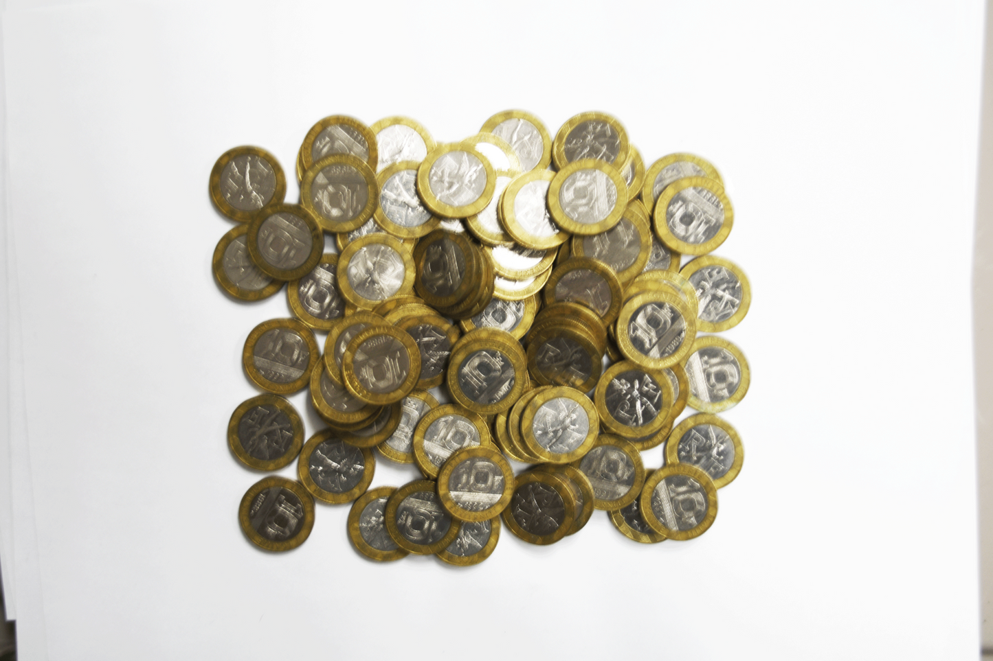 93pc France 10 Ten Francs 1988-1992 Bimetallic